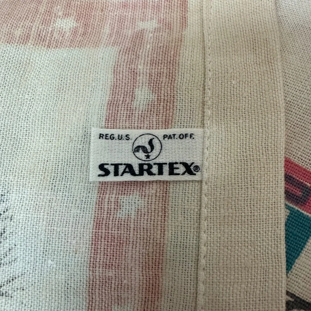 Vintage Startex Norman Brenner Tea Towel Colonial Town Independence Hall 36x20